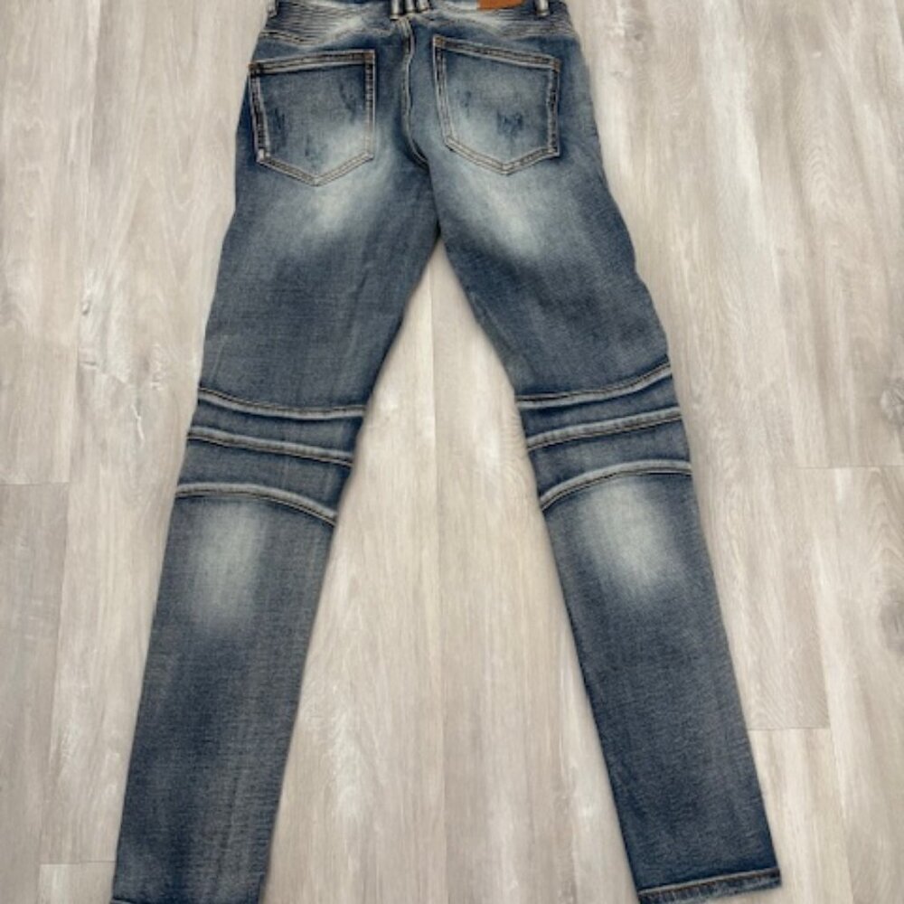 Crysp Denim by Buckle Distressed Skinny Moto Jeans - size 28 - Picture 2 of 7